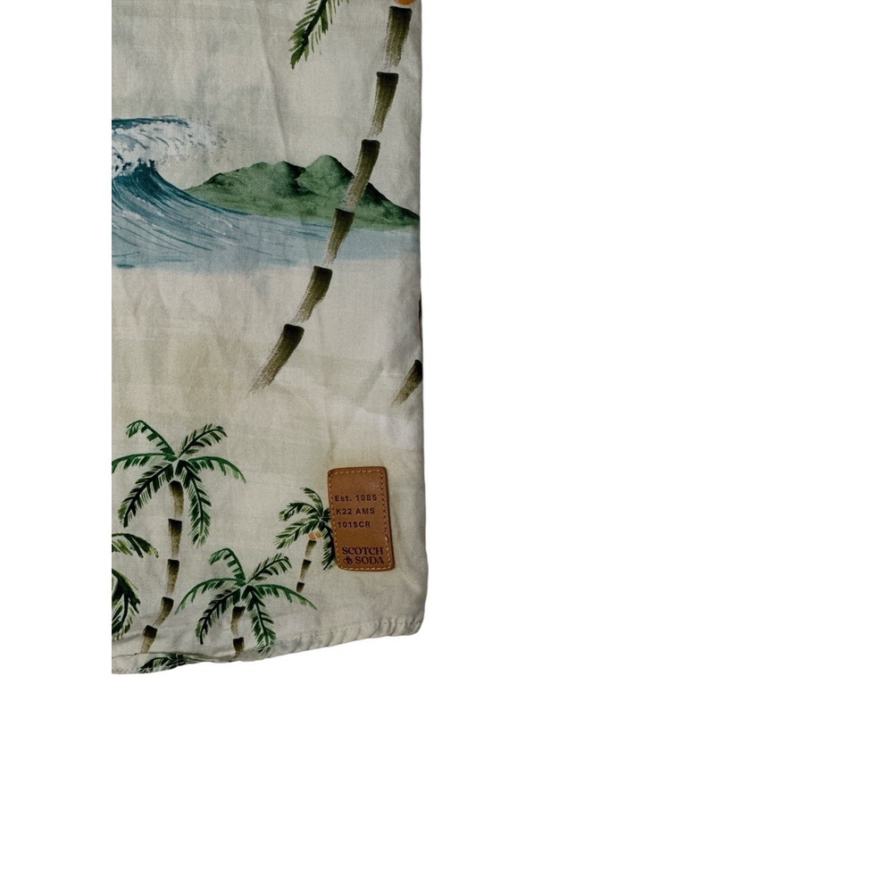 Scotch & Soda Shirt Men's Medium Short Sleeve Button Front Hawaiian Beach Resort - Picture 8 of 10